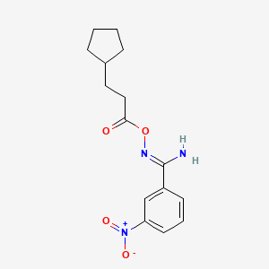 molecular formula C15H19N3O4 B5720377 N'-[(3-cyclopentylpropanoyl)oxy]-3-nitrobenzenecarboximidamide 