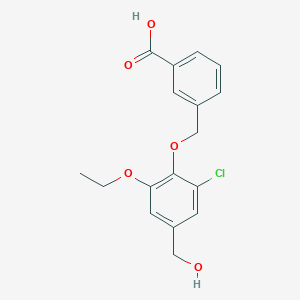 molecular formula C17H17ClO5 B5720432 3-{[2-chloro-6-ethoxy-4-(hydroxymethyl)phenoxy]methyl}benzoic acid 