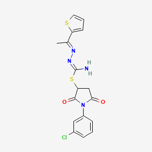 1-(3-chlorophenyl)-2,5-dioxo-3-pyrrolidinyl 2-[1-(2-thienyl)ethylidene]hydrazinecarbimidothioate