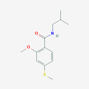 molecular formula C13H19NO2S B5720525 N-isobutyl-2-methoxy-4-(methylthio)benzamide 