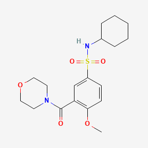molecular formula C18H26N2O5S B5720545 N-cyclohexyl-4-methoxy-3-(morpholin-4-ylcarbonyl)benzenesulfonamide 