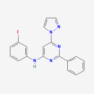 N-(3-fluorophenyl)-2-phenyl-6-(1H-pyrazol-1-yl)-4-pyrimidinamine