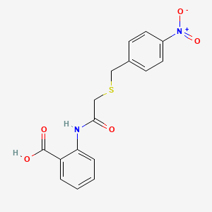 molecular formula C16H14N2O5S B5720562 2-({[(4-nitrobenzyl)thio]acetyl}amino)benzoic acid 
