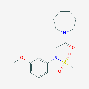 molecular formula C16H24N2O4S B5720583 N-[2-(1-azepanyl)-2-oxoethyl]-N-(3-methoxyphenyl)methanesulfonamide 
