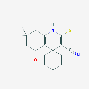 molecular formula C18H24N2OS B5720588 7',7'-dimethyl-2'-(methylthio)-5'-oxo-5',6',7',8'-tetrahydro-1'H-spiro[cyclohexane-1,4'-quinoline]-3'-carbonitrile 
