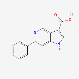molecular formula C14H10N2O2 B572060 6-Phenyl-3-(5-azaindole)carboxylic acid CAS No. 1227270-69-0
