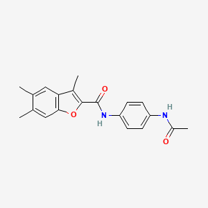 molecular formula C20H20N2O3 B5720605 N-[4-(acetylamino)phenyl]-3,5,6-trimethyl-1-benzofuran-2-carboxamide 