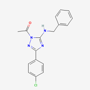 molecular formula C17H15ClN4O B5720636 1-acetyl-N-benzyl-3-(4-chlorophenyl)-1H-1,2,4-triazol-5-amine 