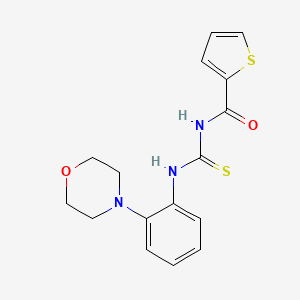 molecular formula C16H17N3O2S2 B5720670 N-({[2-(4-morpholinyl)phenyl]amino}carbonothioyl)-2-thiophenecarboxamide 