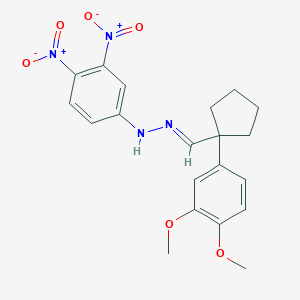 molecular formula C20H22N4O6 B5720671 1-(3,4-dimethoxyphenyl)cyclopentanecarbaldehyde (3,4-dinitrophenyl)hydrazone 