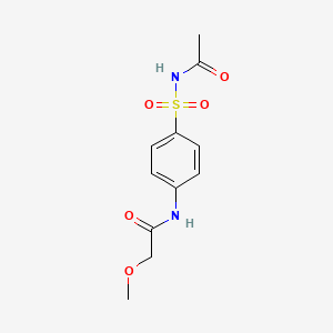 molecular formula C11H14N2O5S B5720680 N-{4-[(acetylamino)sulfonyl]phenyl}-2-methoxyacetamide 