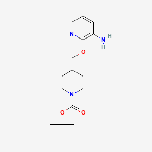 molecular formula C16H25N3O3 B572071 1-Boc-4-(((3-Aminopyridin-2-yl)oxy)methyl)piperidine CAS No. 1286274-50-7