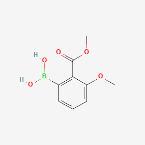 molecular formula C9H11BO5 B572073 2-Methoxycarbonyl-3-methoxyphenylboronic acid CAS No. 1256355-41-5