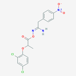 molecular formula C17H15Cl2N3O5 B5720730 N'-{[2-(2,4-dichlorophenoxy)propanoyl]oxy}-2-(4-nitrophenyl)ethanimidamide 