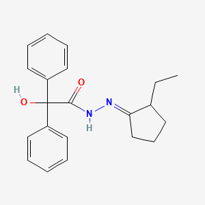 molecular formula C21H24N2O2 B5720731 N'-(2-ethylcyclopentylidene)-2-hydroxy-2,2-diphenylacetohydrazide 