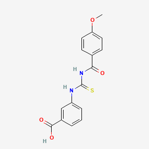 molecular formula C16H14N2O4S B5720741 3-({[(4-methoxybenzoyl)amino]carbonothioyl}amino)benzoic acid 