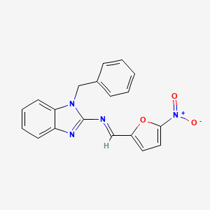 molecular formula C19H14N4O3 B5720756 1-benzyl-N-[(5-nitro-2-furyl)methylene]-1H-benzimidazol-2-amine 