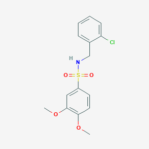 molecular formula C15H16ClNO4S B5720783 N-(2-chlorobenzyl)-3,4-dimethoxybenzenesulfonamide 