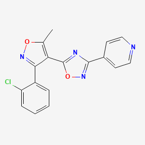 molecular formula C17H11ClN4O2 B5720786 4-{5-[3-(2-chlorophenyl)-5-methyl-4-isoxazolyl]-1,2,4-oxadiazol-3-yl}pyridine 