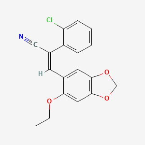 molecular formula C18H14ClNO3 B5720791 2-(2-chlorophenyl)-3-(6-ethoxy-1,3-benzodioxol-5-yl)acrylonitrile 