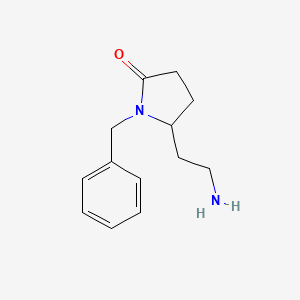 molecular formula C13H18N2O B572080 5-(2-Aminoethyl)-1-benzylpyrrolidin-2-one CAS No. 1253654-23-7