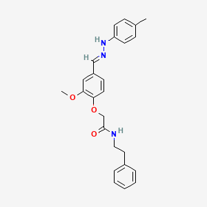 molecular formula C25H27N3O3 B5720805 2-{2-methoxy-4-[2-(4-methylphenyl)carbonohydrazonoyl]phenoxy}-N-(2-phenylethyl)acetamide 
