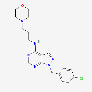 molecular formula C19H23ClN6O B5720818 1-(4-chlorobenzyl)-N-[3-(4-morpholinyl)propyl]-1H-pyrazolo[3,4-d]pyrimidin-4-amine 