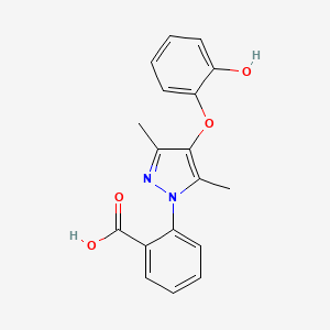 2-[4-(2-hydroxyphenoxy)-3,5-dimethyl-1H-pyrazol-1-yl]benzoic acid