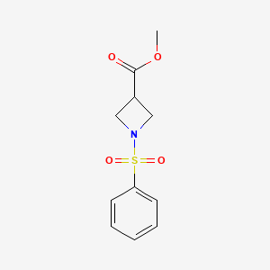molecular formula C11H13NO4S B572084 1-(苯磺酰基)氮杂环丁烷-3-甲酸甲酯 CAS No. 1334499-99-8