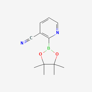molecular formula C12H15BN2O2 B572085 2-(4,4,5,5-Tetramethyl-1,3,2-dioxaborolan-2-yl)nicotinonitrile CAS No. 1309981-31-4