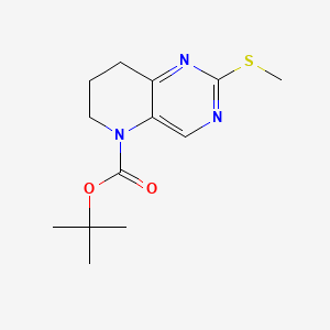 molecular formula C13H19N3O2S B572089 5-Boc-2-(methylthio)-5,6,7,8-tetrahydropyrido[3,2-d]pyrimidine CAS No. 1246471-43-1