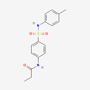 molecular formula C16H18N2O3S B5720979 N-(4-{[(4-methylphenyl)amino]sulfonyl}phenyl)propanamide 