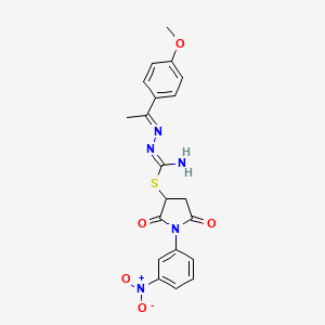1-(3-nitrophenyl)-2,5-dioxo-3-pyrrolidinyl 2-[1-(4-methoxyphenyl)ethylidene]hydrazinecarbimidothioate
