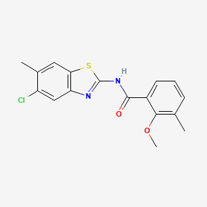 molecular formula C17H15ClN2O2S B5721032 N-(5-chloro-6-methyl-1,3-benzothiazol-2-yl)-2-methoxy-3-methylbenzamide 