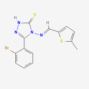 molecular formula C14H11BrN4S2 B5721034 5-(2-bromophenyl)-4-{[(5-methyl-2-thienyl)methylene]amino}-4H-1,2,4-triazole-3-thiol 