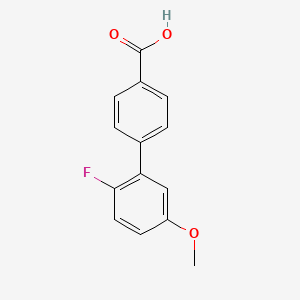 molecular formula C14H11FO3 B572112 4-(2-氟-5-甲氧基苯基)苯甲酸 CAS No. 1261896-38-1