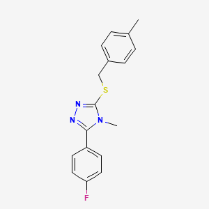 molecular formula C17H16FN3S B5721120 3-(4-fluorophenyl)-4-methyl-5-[(4-methylbenzyl)thio]-4H-1,2,4-triazole 