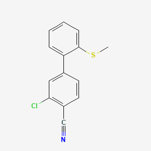 molecular formula C14H10ClNS B572114 2-Chloro-4-[2-(methylsulfanyl)phenyl]benzonitrile CAS No. 1237083-91-8
