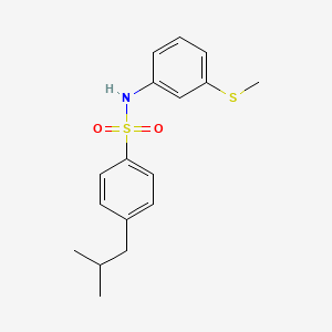 molecular formula C17H21NO2S2 B5721160 4-isobutyl-N-[3-(methylthio)phenyl]benzenesulfonamide 
