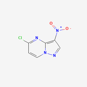 molecular formula C6H3ClN4O2 B572117 5-氯-3-硝基吡唑并[1,5-A]嘧啶 CAS No. 1363380-51-1