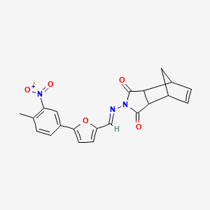 molecular formula C21H17N3O5 B5721196 4-({[5-(4-methyl-3-nitrophenyl)-2-furyl]methylene}amino)-4-azatricyclo[5.2.1.0~2,6~]dec-8-ene-3,5-dione 