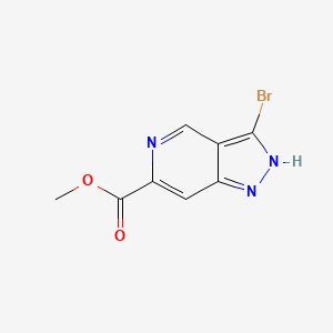 molecular formula C8H6BrN3O2 B572120 甲基3-溴-1H-吡唑并[4,3-c]吡啶-6-羧酸甲酯 CAS No. 1206979-28-3