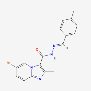 molecular formula C17H15BrN4O B5721214 6-bromo-2-methyl-N'-(4-methylbenzylidene)imidazo[1,2-a]pyridine-3-carbohydrazide 