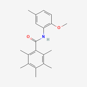 molecular formula C20H25NO2 B5721255 N-(2-methoxy-5-methylphenyl)-2,3,4,5,6-pentamethylbenzamide 