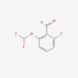 molecular formula C8H5F3O2 B572126 2-(二氟甲氧基)-6-氟苯甲醛 CAS No. 1214333-68-2