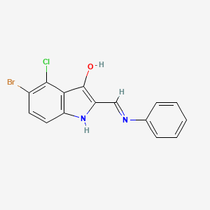 molecular formula C15H10BrClN2O B5721260 2-(anilinomethylene)-5-bromo-4-chloro-1,2-dihydro-3H-indol-3-one 