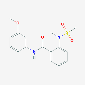 molecular formula C16H18N2O4S B5721261 N-(3-methoxyphenyl)-2-[methyl(methylsulfonyl)amino]benzamide 
