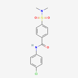 molecular formula C15H15ClN2O3S B5721269 N-(4-chlorophenyl)-4-[(dimethylamino)sulfonyl]benzamide 
