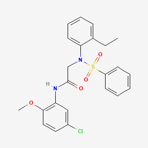 molecular formula C23H23ClN2O4S B5721270 N~1~-(5-chloro-2-methoxyphenyl)-N~2~-(2-ethylphenyl)-N~2~-(phenylsulfonyl)glycinamide 