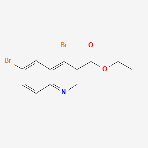 molecular formula C12H9Br2NO2 B572132 4,6-二溴喹啉-3-羧酸乙酯 CAS No. 1242260-51-0